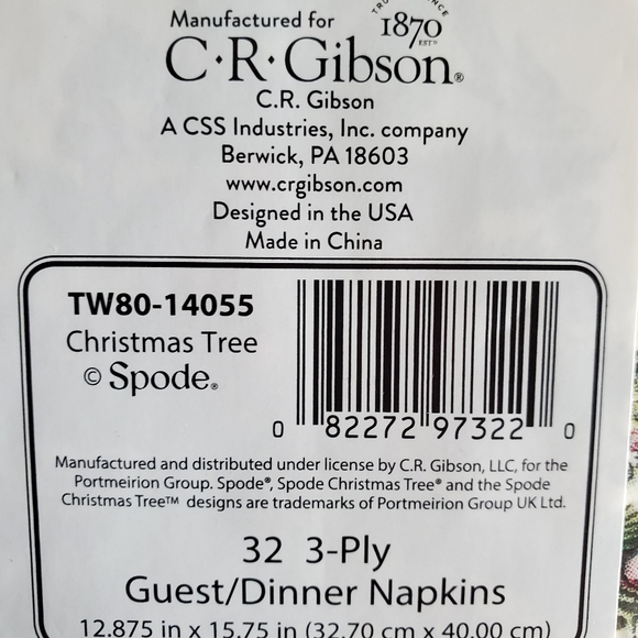 Spode Christmas Tree Napkins - Picture 2 of 3